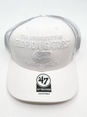 Florida Gators '47 Brand All White Trucker Snapback Hat Cap NCAA - BRAND NEW